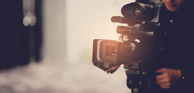 Video camera / videographer close up / cameraman / movie